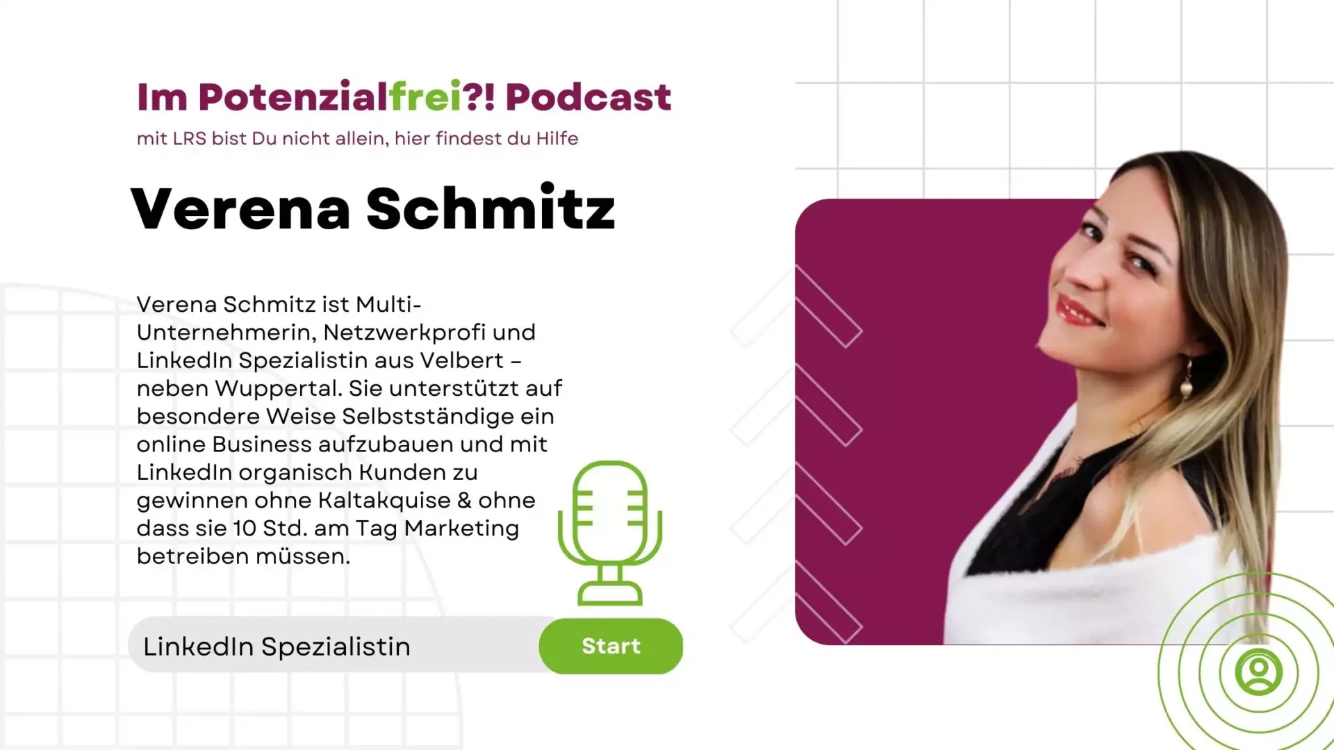 Verena Schmitz LinkedIn Spezialistin im Potenzialfrei! Podcast