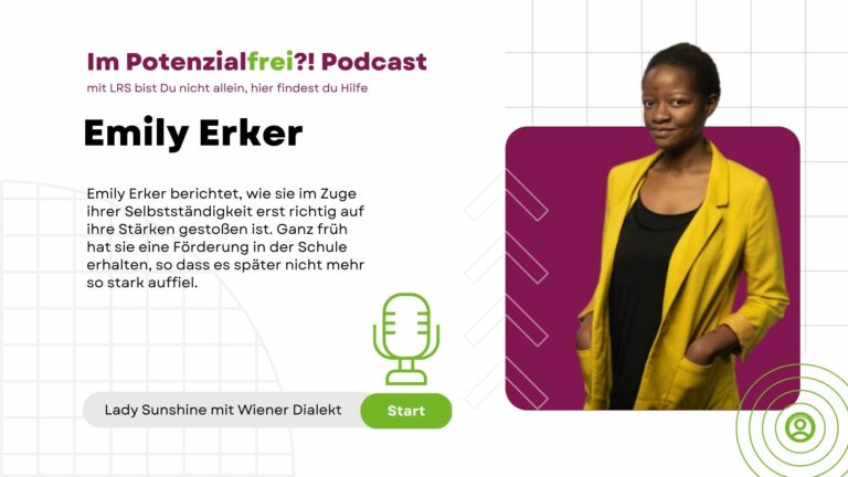 Emily Erker, bekannt als Lady Sunshine mit Wiener Dialekt, im Potenzialfrei Podcast