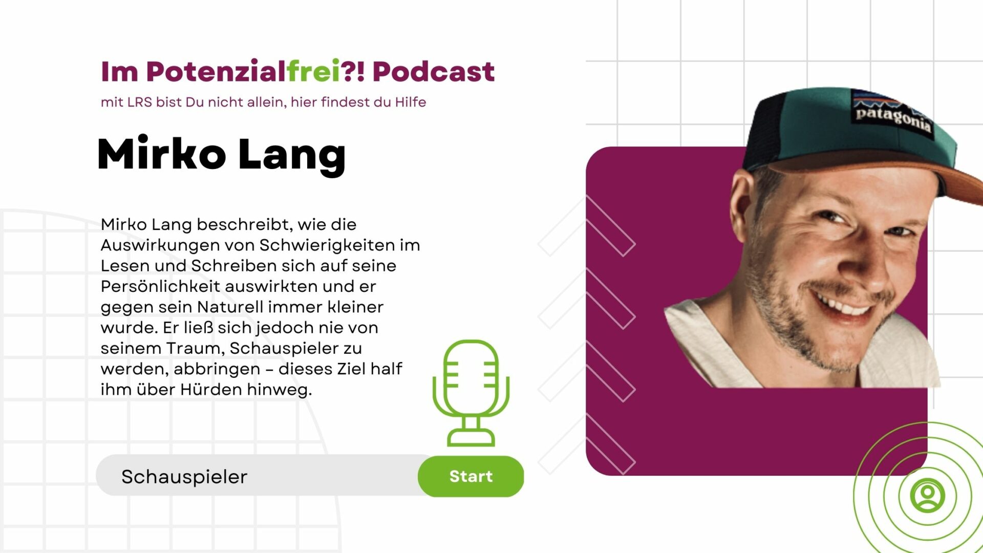 Mirko Lang, Schauspieler, im Potenzialfrei! Podcast