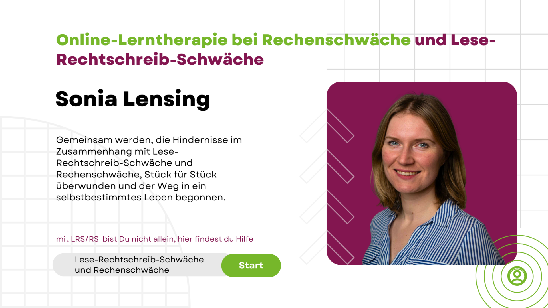Sonia Lensing - Online-Lerntherapie bei Rechenschwäche und Lese-Rechtschreib-Schwäche