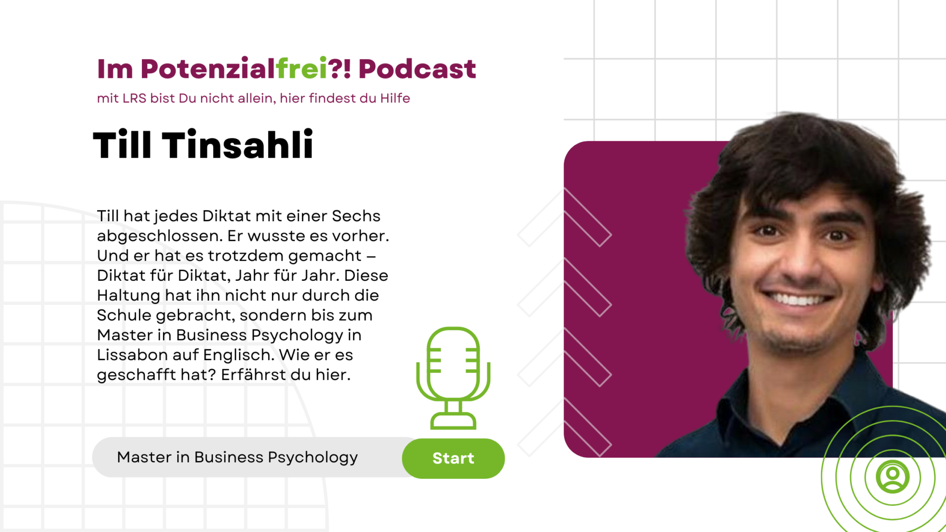 Master in Business Psychologie trotz Legasthenie. Till Tinsahli spricht über LRS im Job ansprechen – sein Weg von Schweigen zu Offenheit